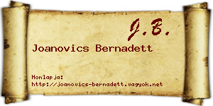 Joanovics Bernadett névjegykártya