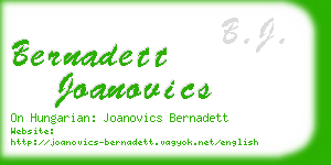 bernadett joanovics business card